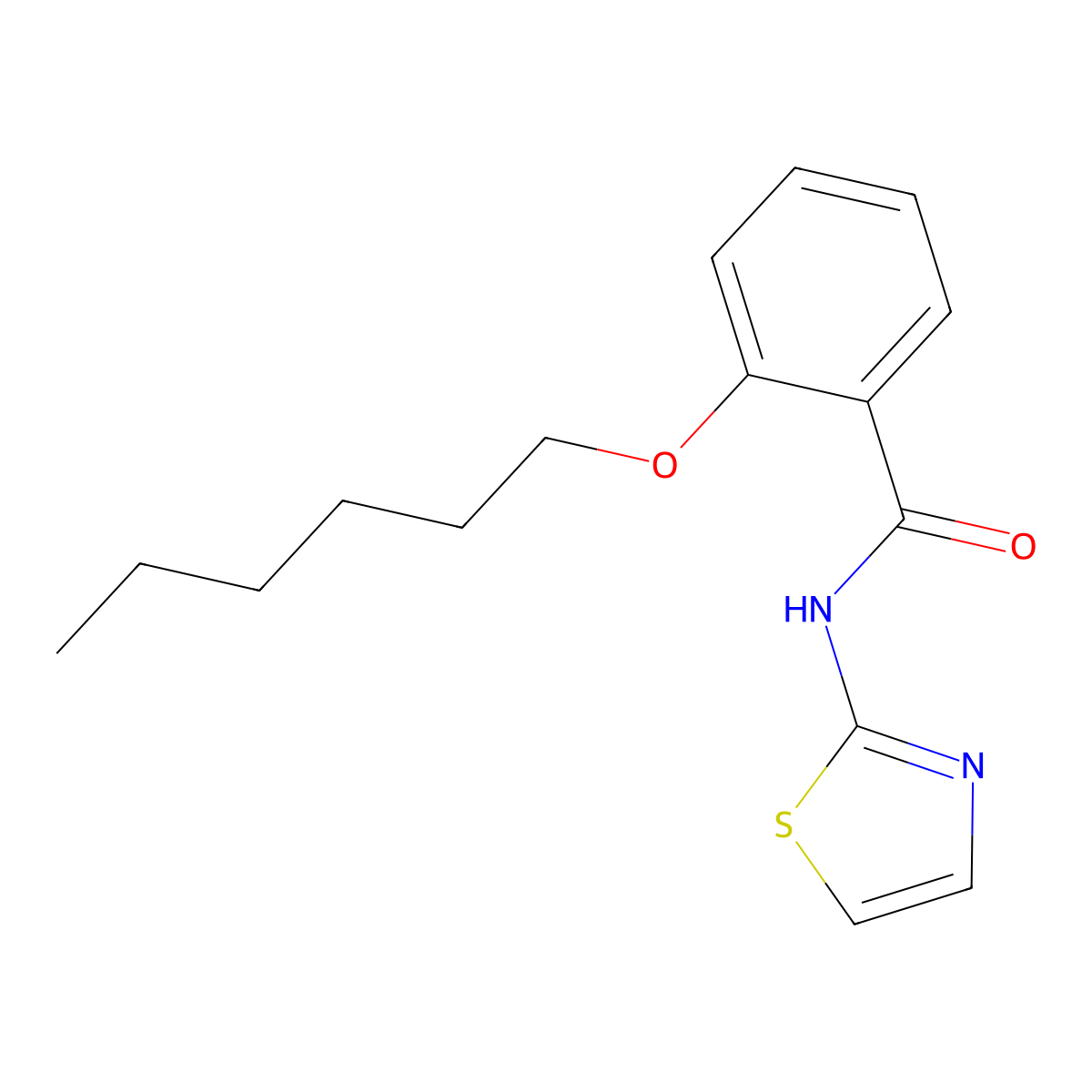 2-hexoxy-N-(1,3-thiazol-2-yl)benzamide molecular structure, CAS 540514-79-2