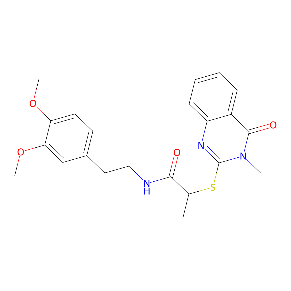 N-[2-(3,4-dimethoxyphenyl)ethyl]-2-(3-methyl-4-oxoquinazolin-2-yl)sulfanylpropanamide molecular structure, CAS 540514-83-8