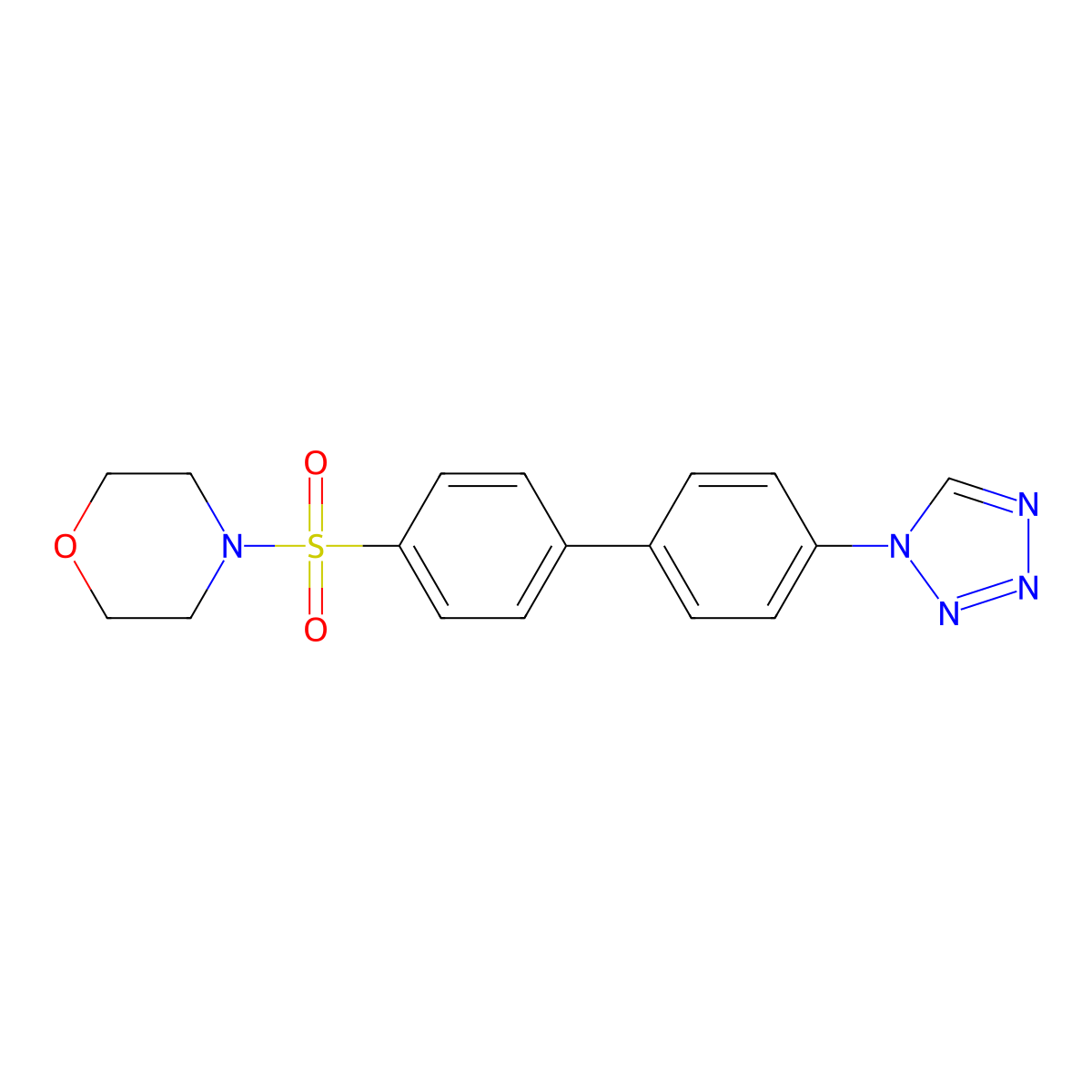 4-[4-[4-(Tetrazol-1-yl)phenyl]phenyl]sulfonylmorpholine molecular structure, CAS 540514-88-3