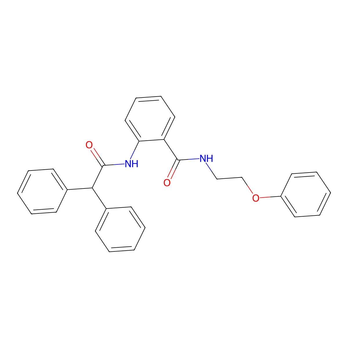 2-[(diphenylacetyl)amino]-N-(2-phenoxyethyl)benzamide molecular structure, CAS 540514-89-4