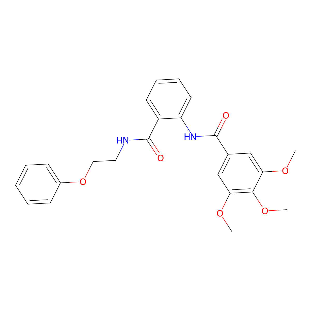 3,4,5-trimethoxy-N-[2-(2-phenoxyethylcarbamoyl)phenyl]benzamide molecular structure, CAS 540514-90-7