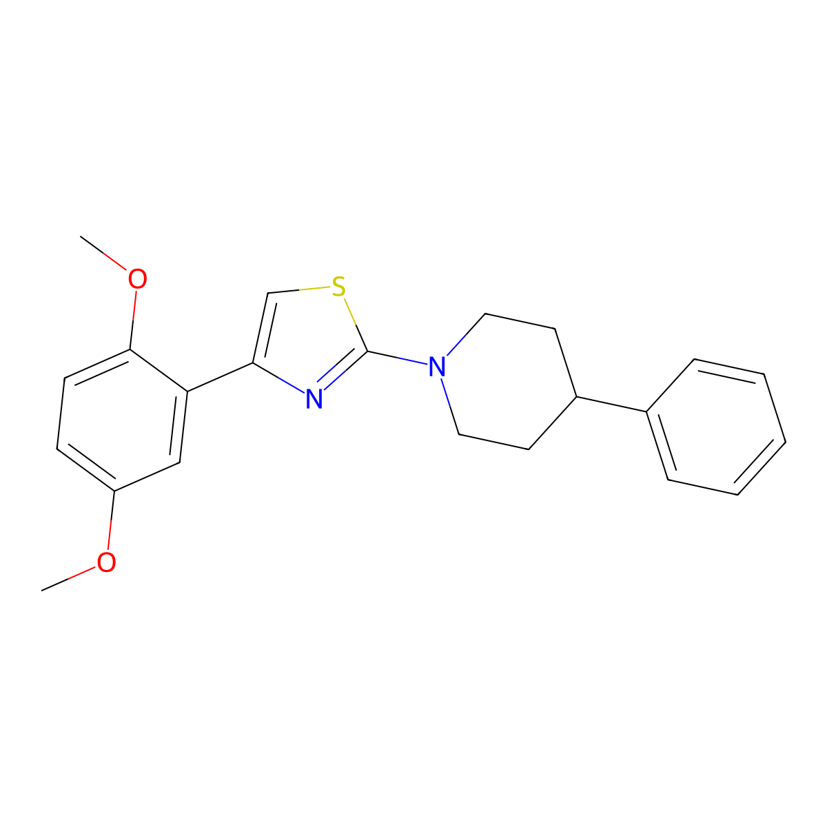 1-[4-(2,5-Dimethoxyphenyl)-1,3-thiazol-2-yl]-4-phenylpiperidine molecular structure, CAS 540515-03-5