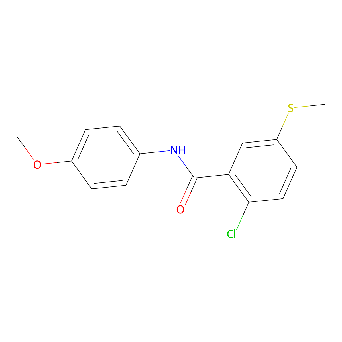 2-Chloro-N-(4-methoxyphenyl)-5-(methylthio)benzamide molecular structure, CAS 540515-06-8