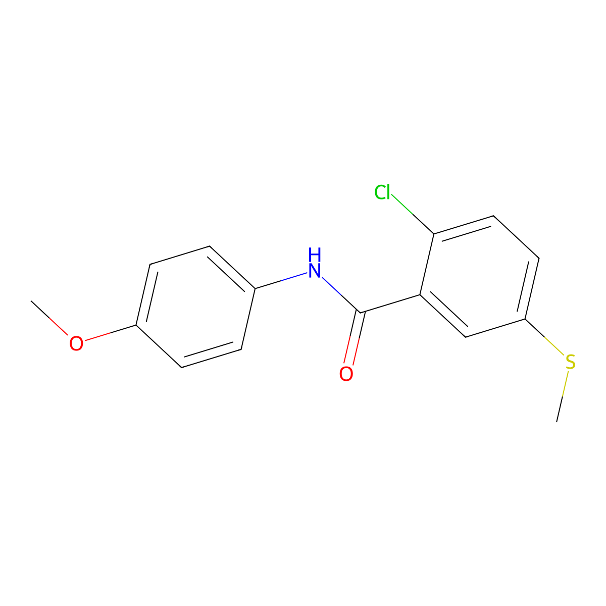 2-Chloro-N-(4-methoxyphenyl)-5-(methylthio)benzamide molecular structure, CAS 540515-06-8