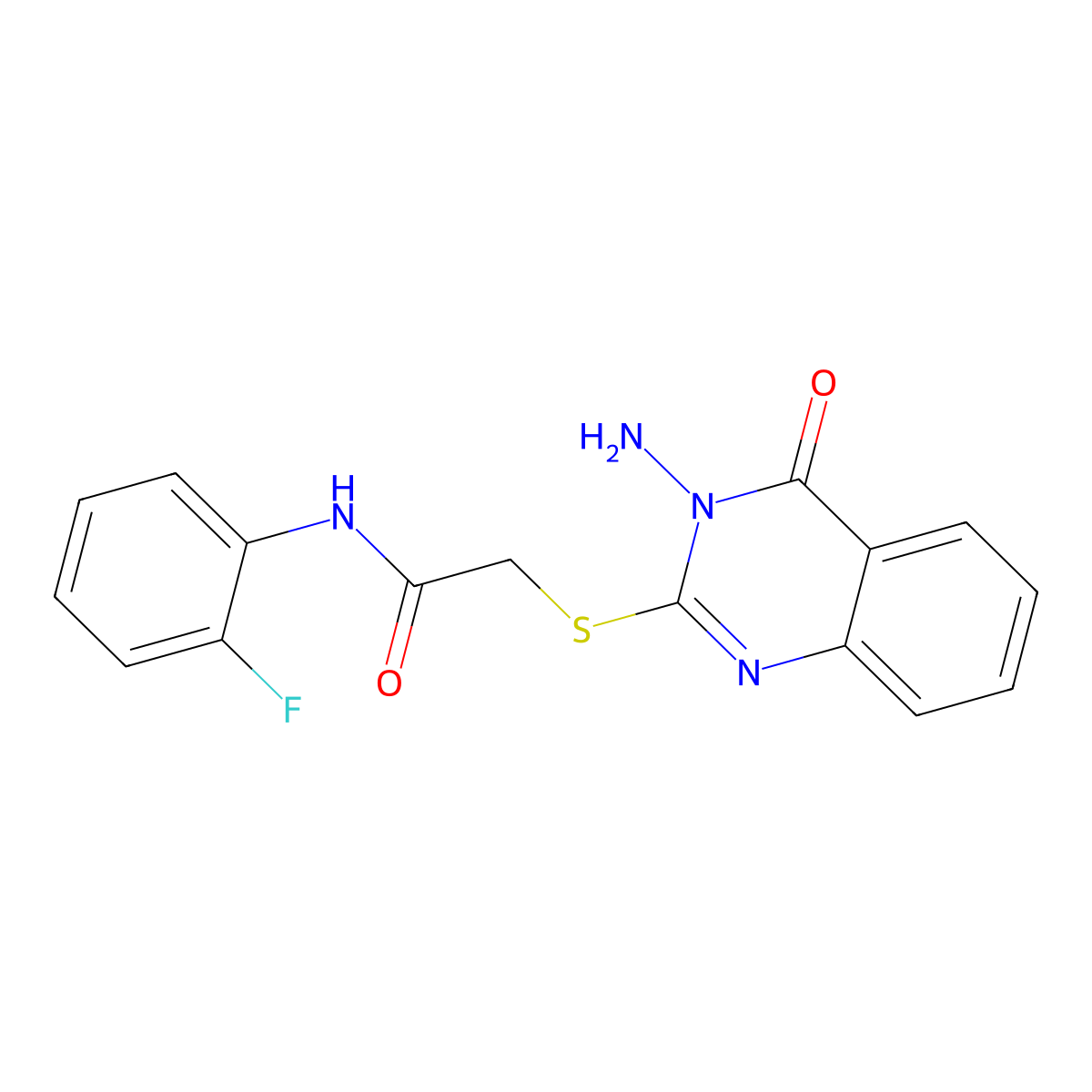 2-(3-amino-4-oxoquinazolin-2-yl)sulfanyl-N-(2-fluorophenyl)acetamide molecular structure, CAS 540515-19-3