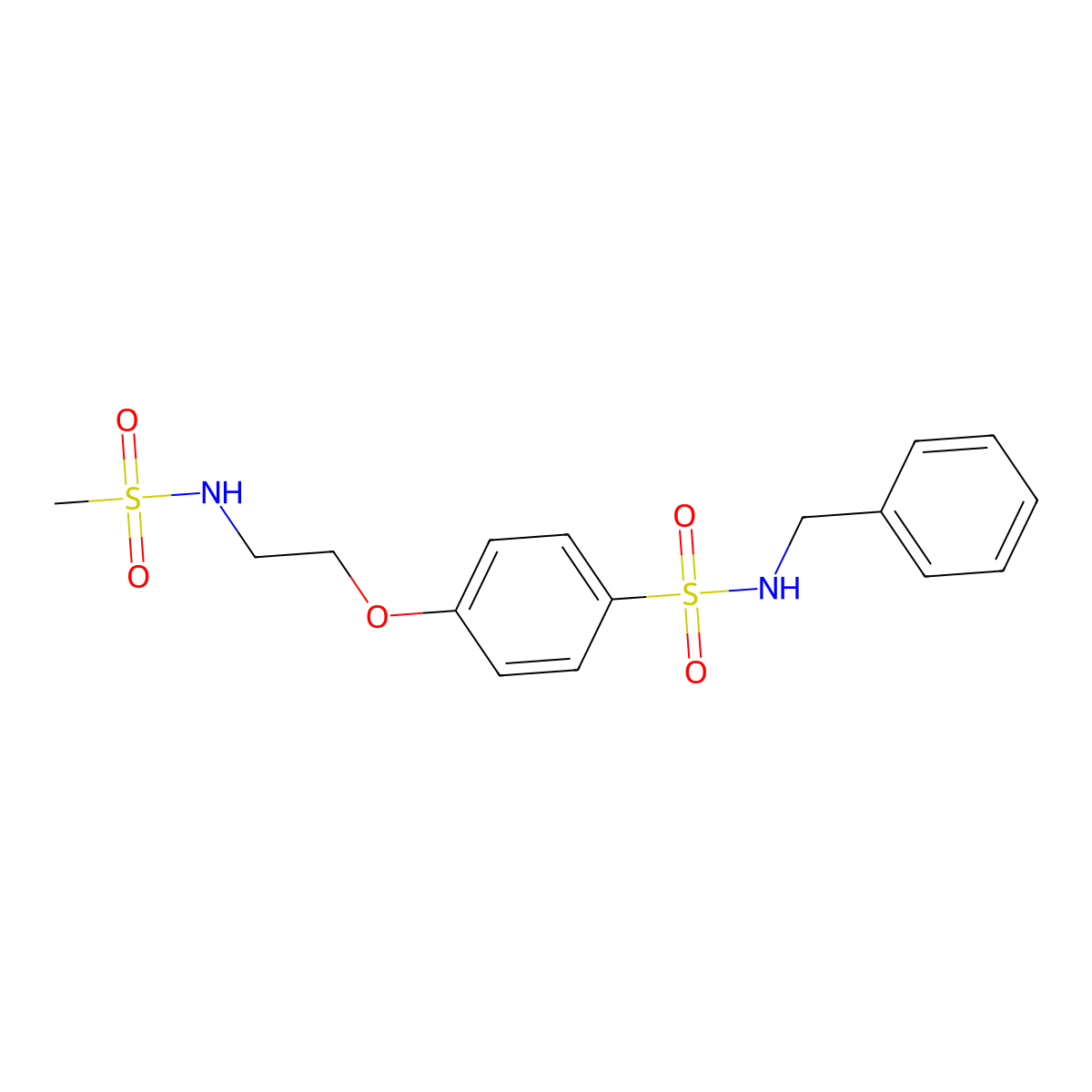 N-benzyl-4-{2-[(methylsulfonyl)amino]ethoxy}benzenesulfonamide molecular structure, CAS 540515-23-9