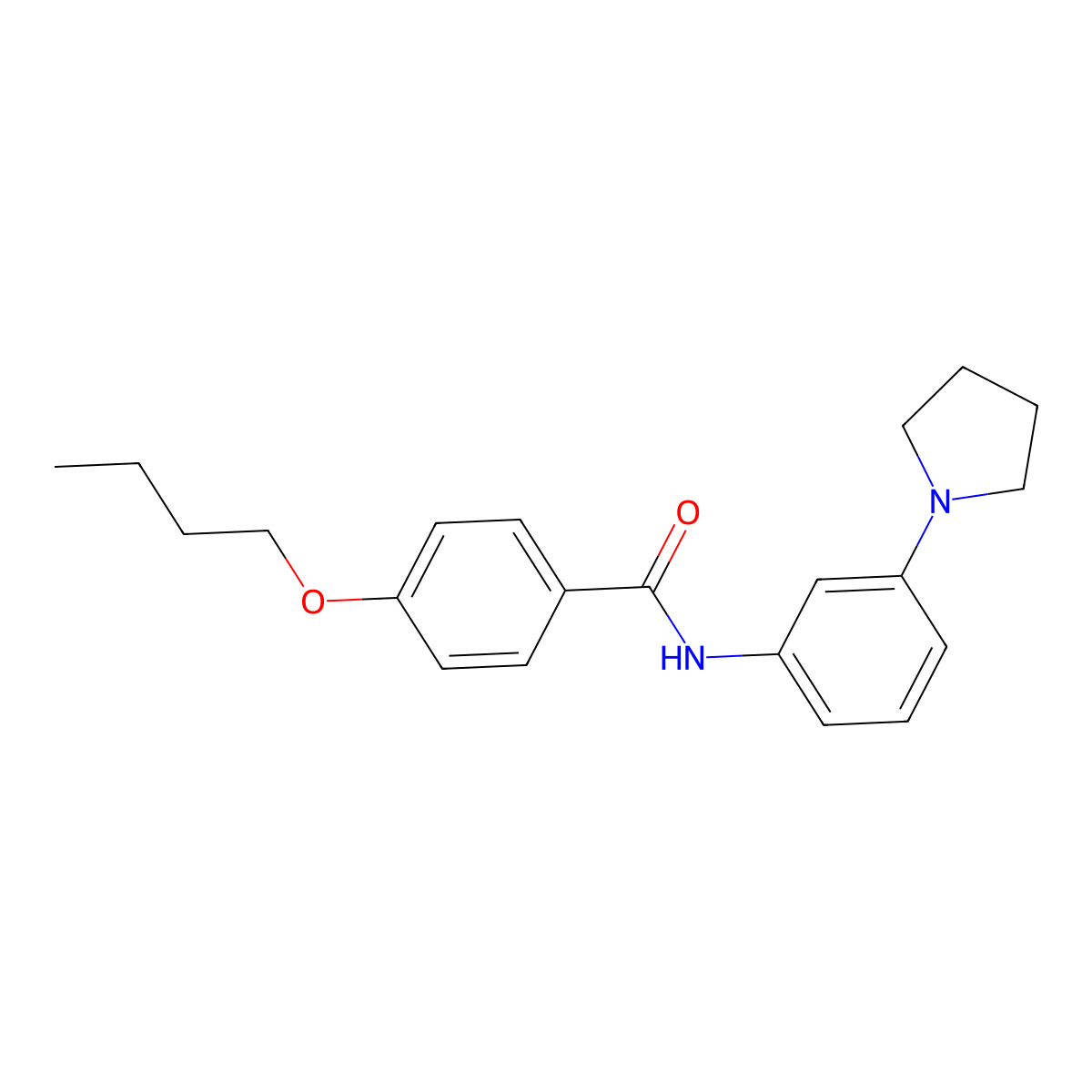 4-butoxy-N-(3-pyrrolidin-1-ylphenyl)benzamide molecular structure, CAS 540515-29-5