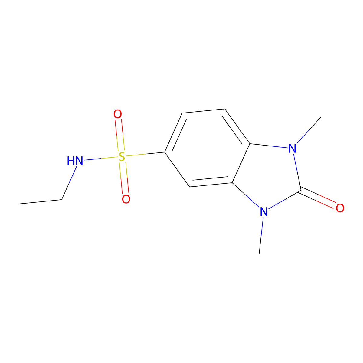 N-ethyl-1,3-dimethyl-2-oxo-2,3-dihydro-1H-benzimidazole-5-sulfonamide molecular structure, CAS 540515-31-9