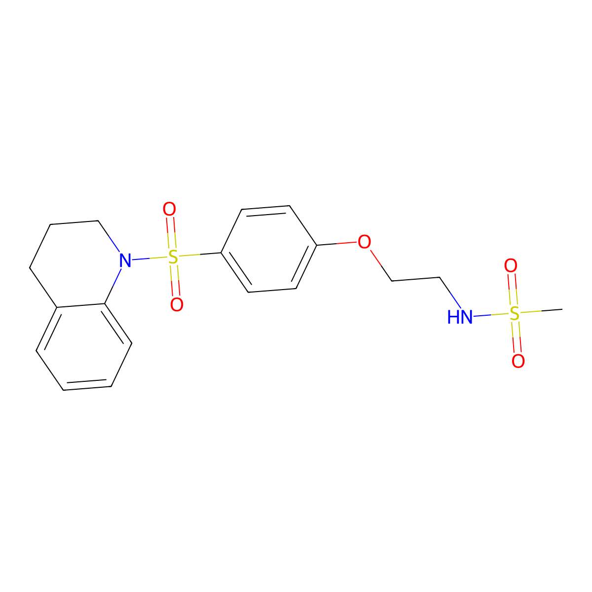 N-{2-[4-(3,4-dihydro-1(2H)-quinolinylsulfonyl)phenoxy]ethyl}methanesulfonamide molecular structure, CAS 540515-33-1