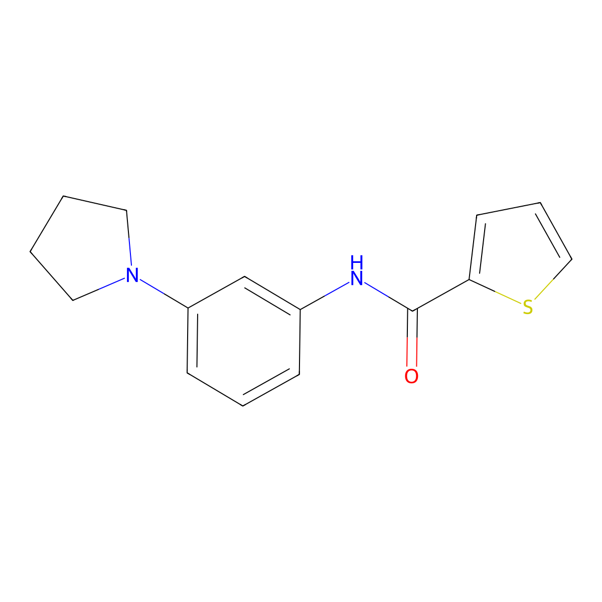 N-(3-pyrrolidin-1-ylphenyl)thiophene-2-carboxamide molecular structure, CAS 540515-34-2