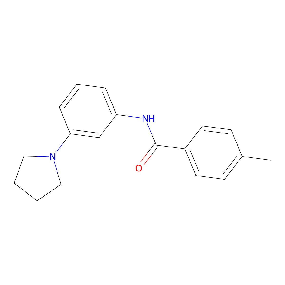 4-methyl-N-(3-pyrrolidin-1-ylphenyl)benzamide molecular structure, CAS 540515-36-4