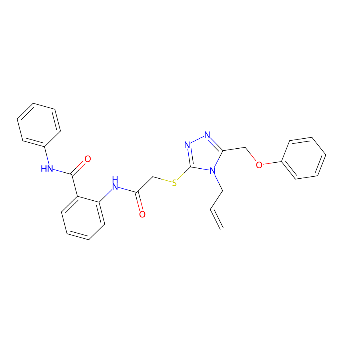 2-[[2-[[5-(Phenoxymethyl)-4-(2-propen-1-yl)-4H-1,2,4-triazol-3-yl]thio]acetyl]amino]-N-phenylbenzamide molecular structure, CAS 540515-46-6