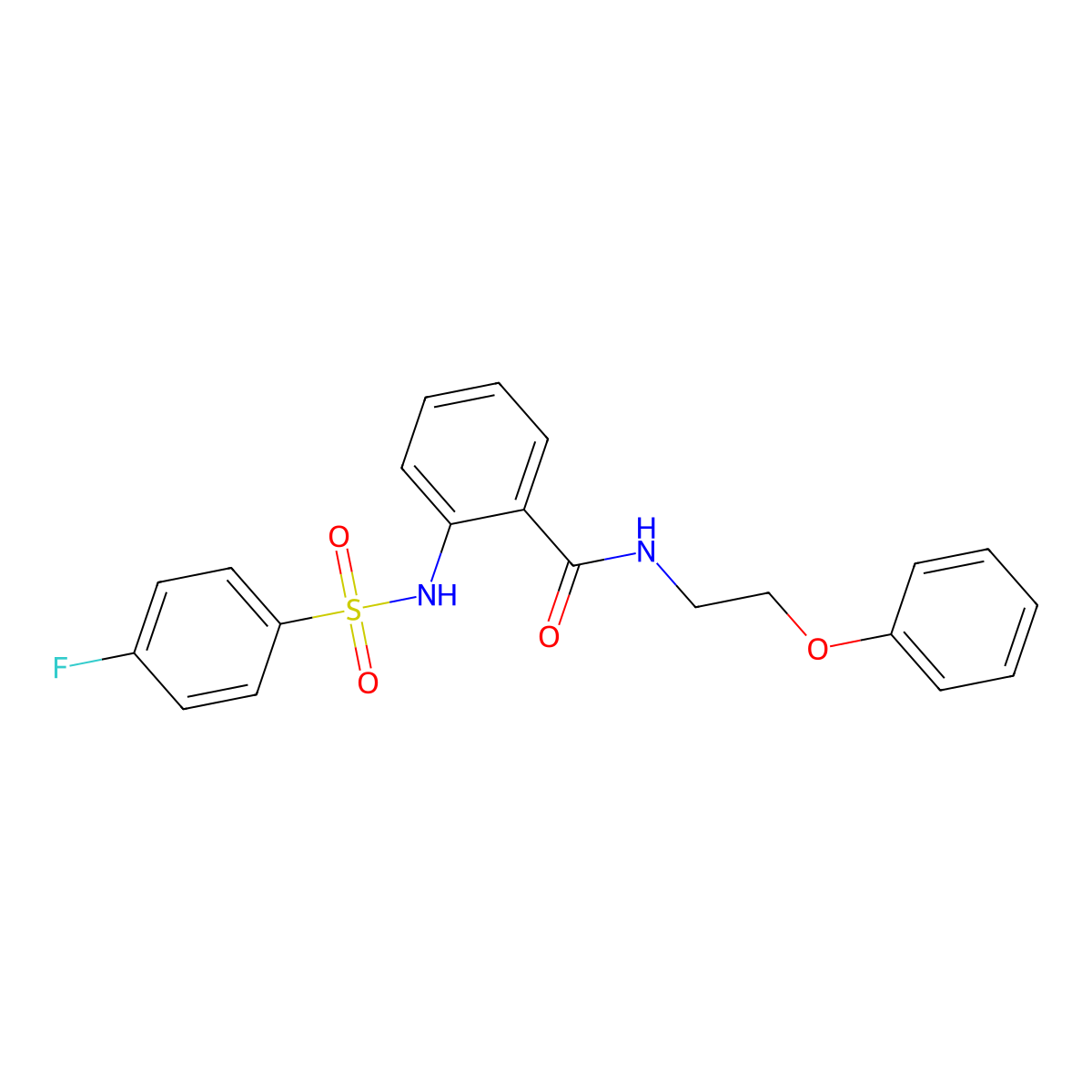 2-[(4-fluorophenyl)sulfonylamino]-N-(2-phenoxyethyl)benzamide molecular structure, CAS 540515-47-7