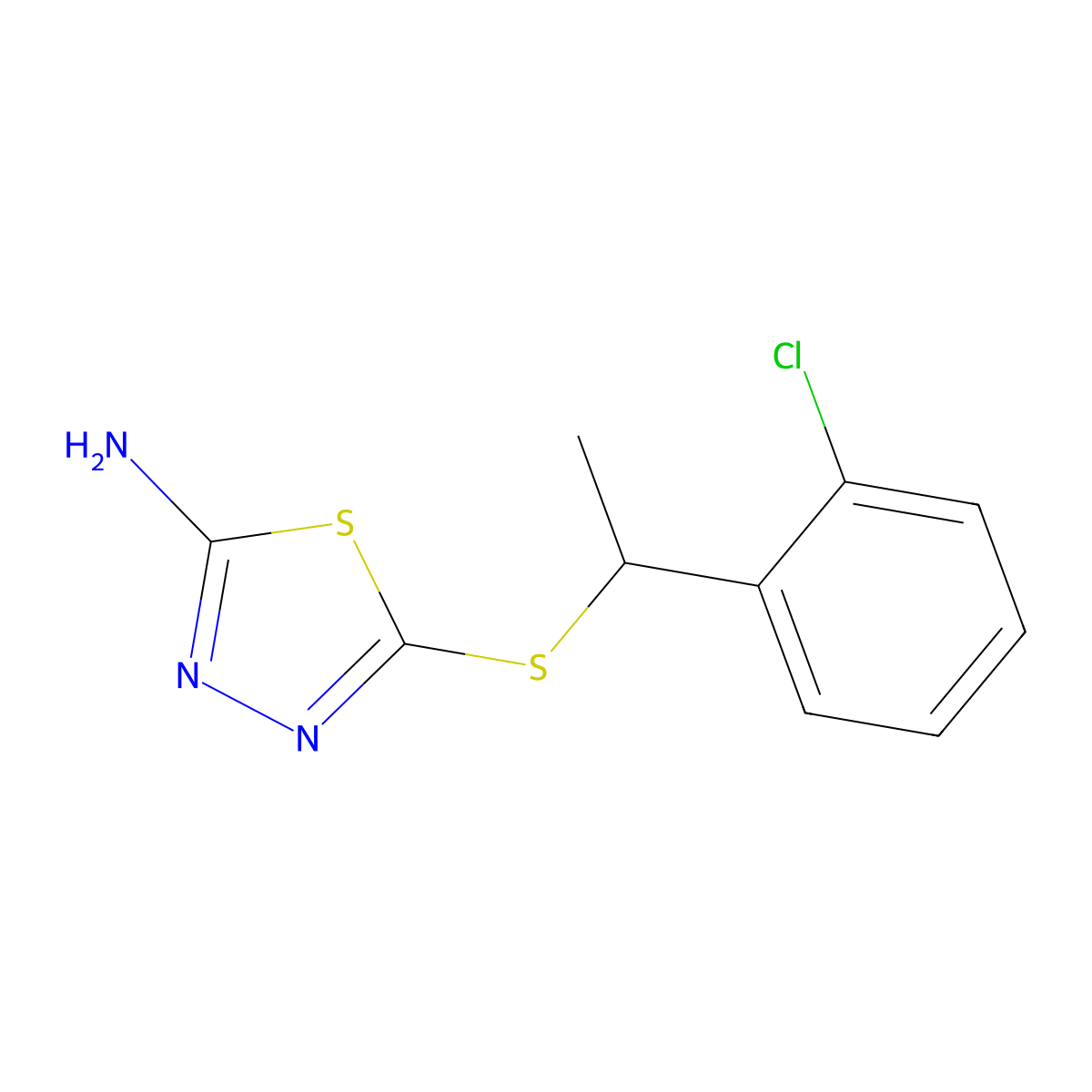 5-{[1-(2-Chlorophenyl)ethyl]sulfanyl}-1,3,4-thiadiazol-2-amine molecular structure, CAS 540515-51-3