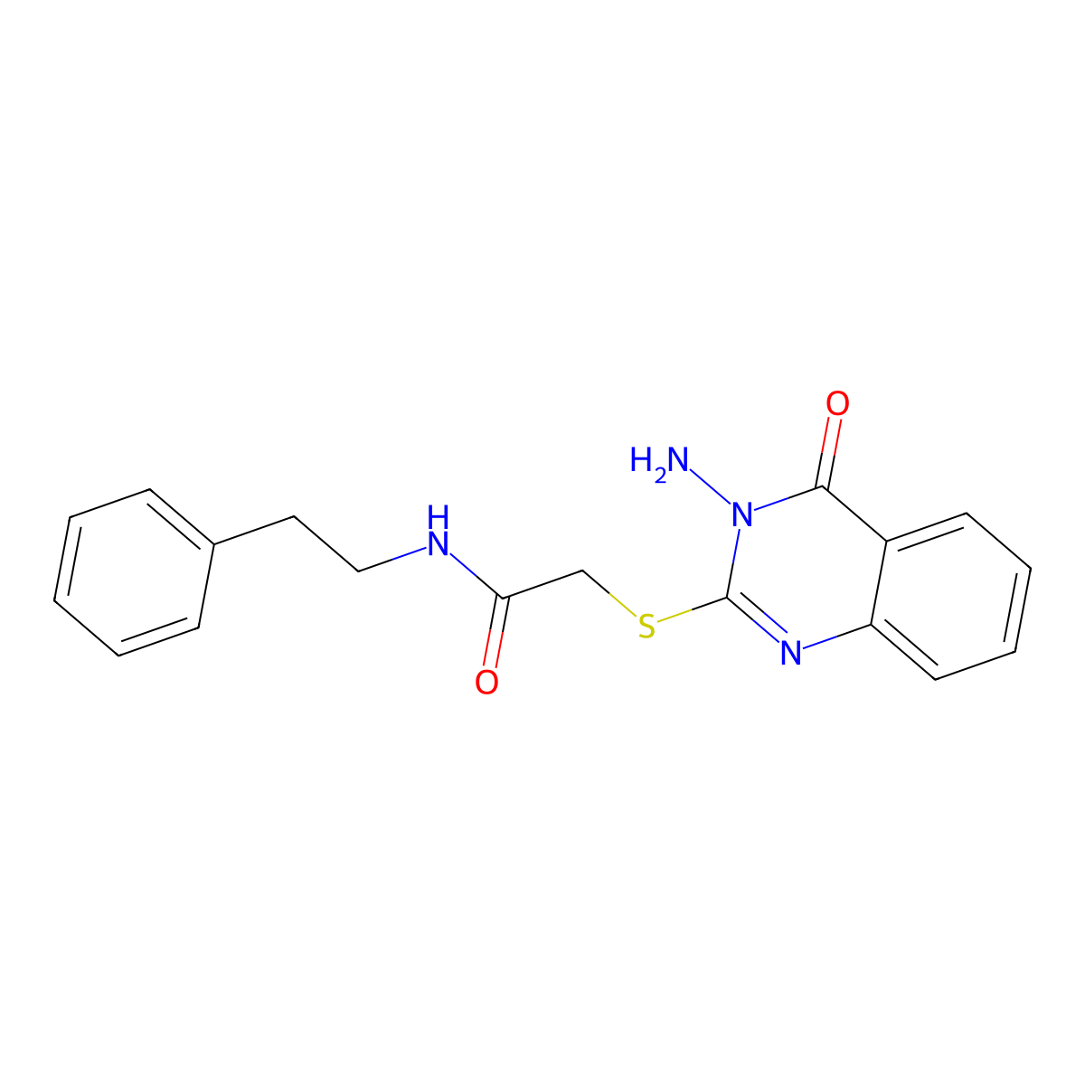 2-[(3-Amino-3,4-dihydro-4-oxo-2-quinazolinyl)thio]-N-(2-phenylethyl)acetamide molecular structure, CAS 540515-53-5