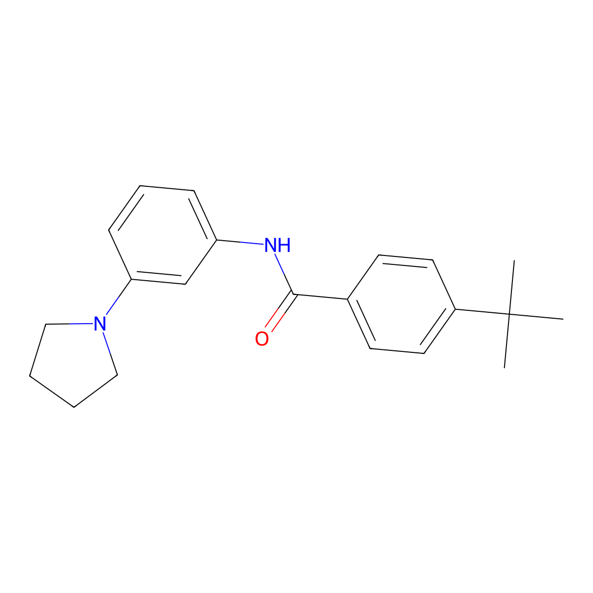 4-tert-butyl-N-(3-pyrrolidin-1-ylphenyl)benzamide molecular structure, CAS 540515-54-6