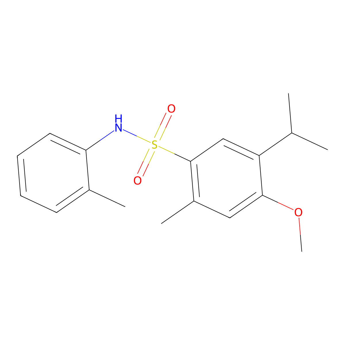 4-methoxy-2-methyl-N-(2-methylphenyl)-5-propan-2-ylbenzenesulfonamide molecular structure, CAS 540515-65-9