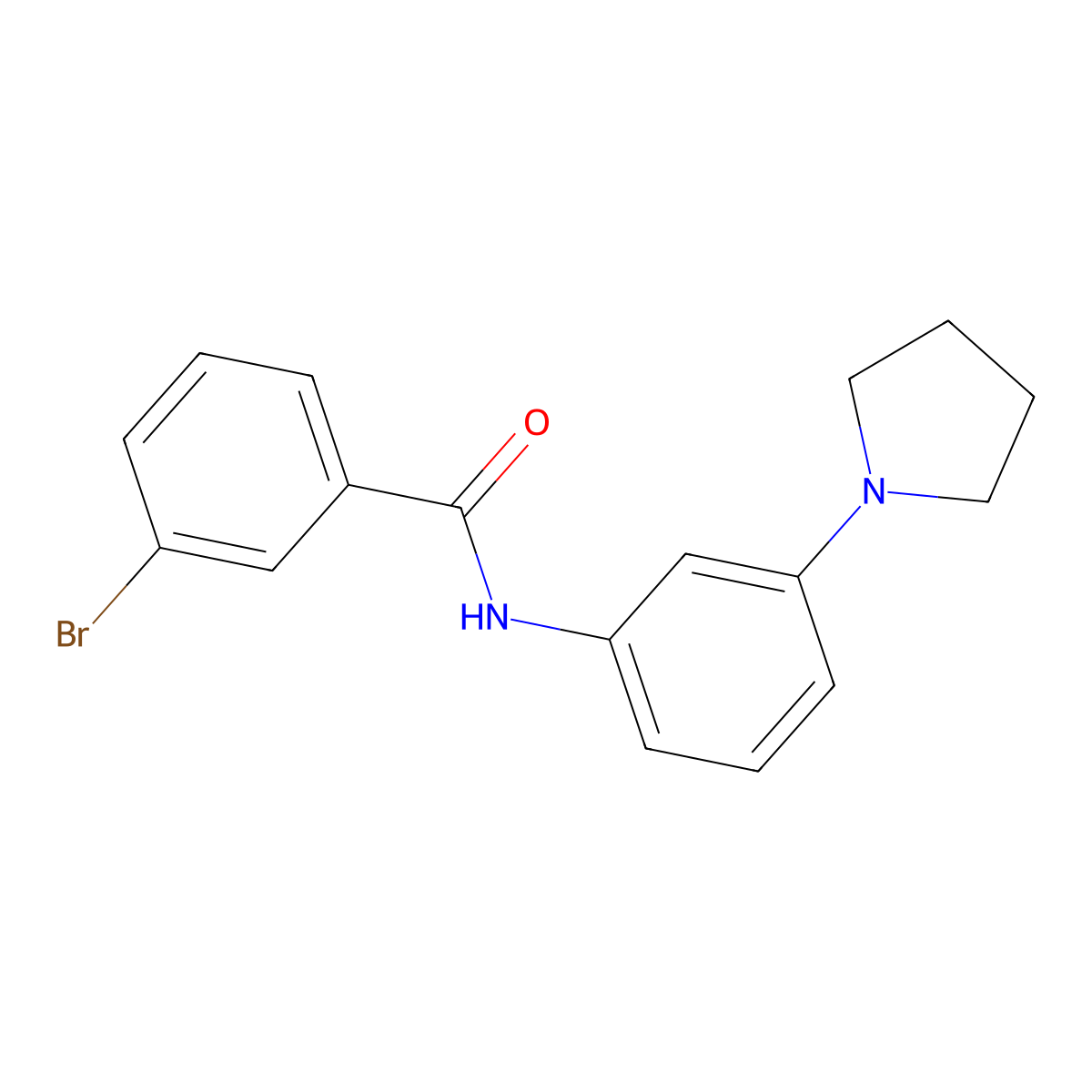 3-bromo-N-(3-pyrrolidin-1-ylphenyl)benzamide molecular structure, CAS 540515-67-1