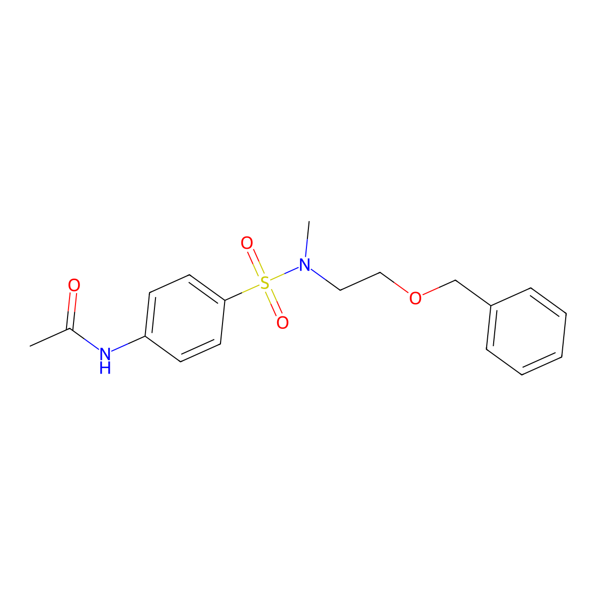 N-[4-[methyl(2-phenylmethoxyethyl)sulfamoyl]phenyl]acetamide molecular structure, CAS 540515-71-7