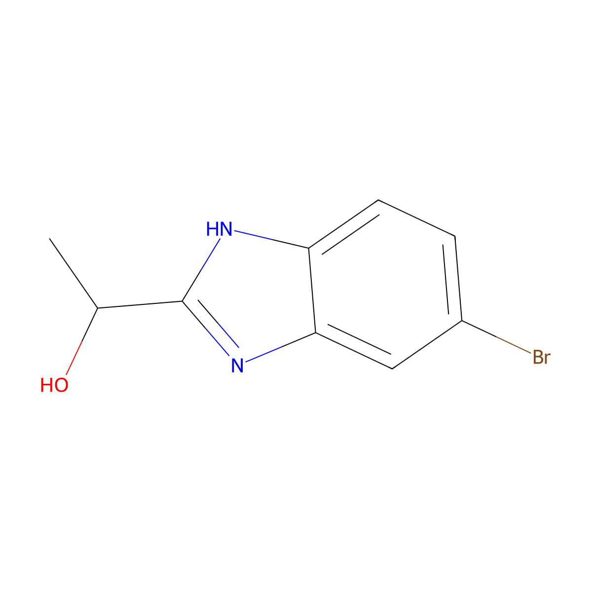 1-(5-bromo-1H-benzimidazol-2-yl)ethanol molecular structure, CAS 540516-29-8