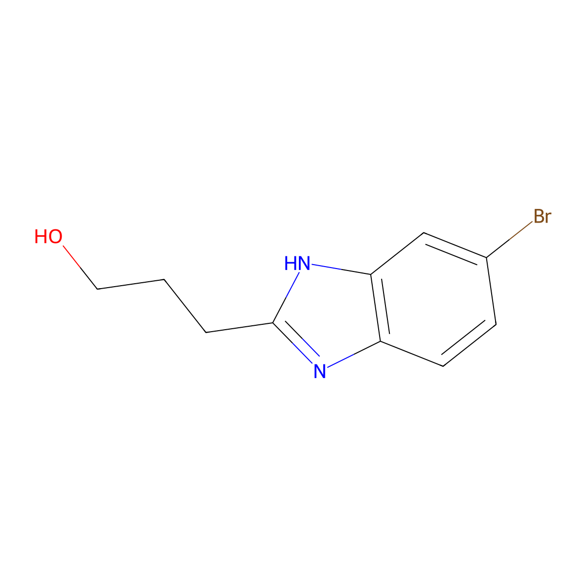 1H-Benzimidazole-2-propanol, 5-bromo- molecular structure, CAS 540516-31-2