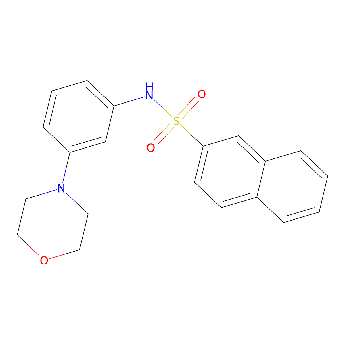 N-(3-morpholin-4-ylphenyl)naphthalene-2-sulfonamide molecular structure, CAS 540517-67-7