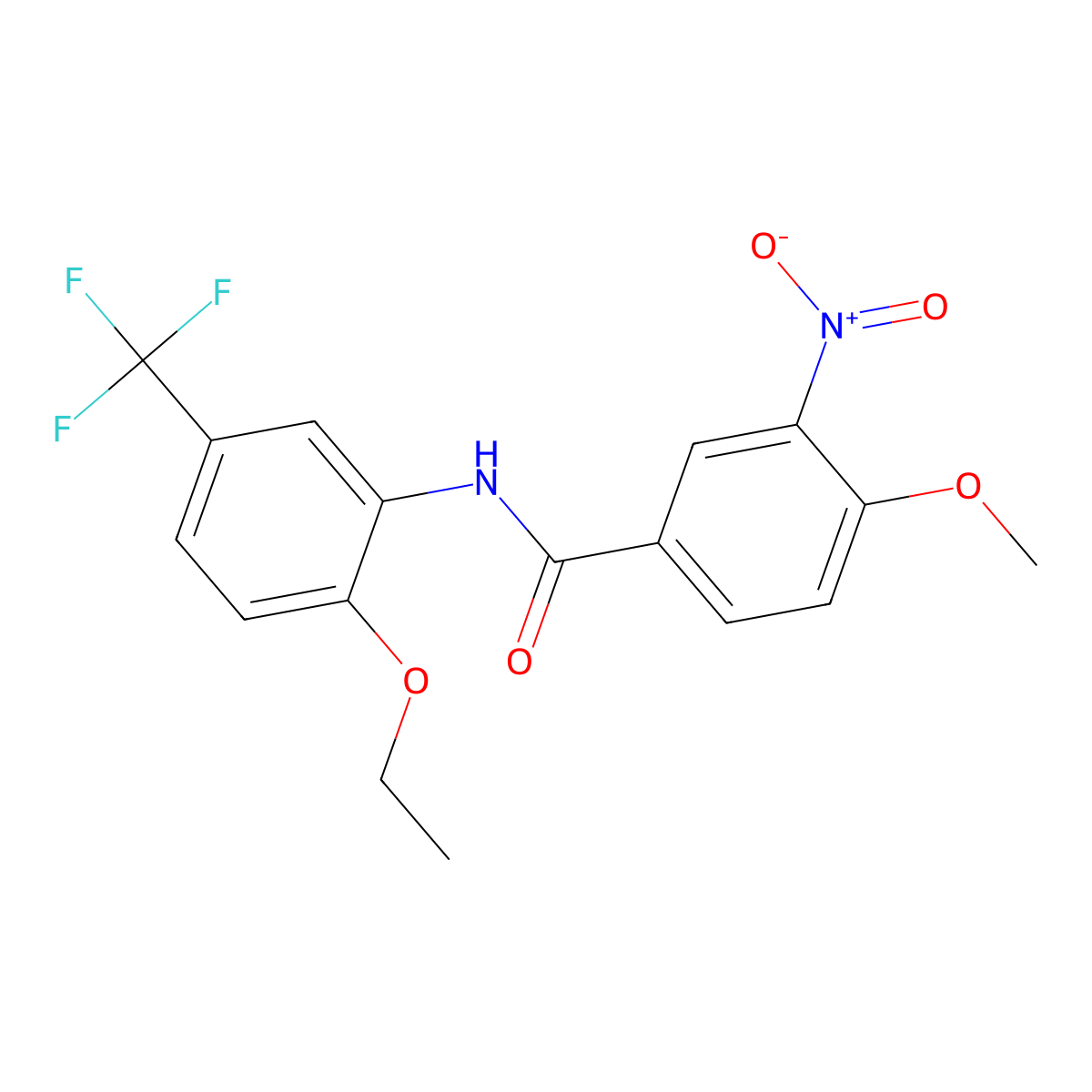 N-[2-ethoxy-5-(trifluoromethyl)phenyl]-4-methoxy-3-nitrobenzamide molecular structure, CAS 540517-77-9