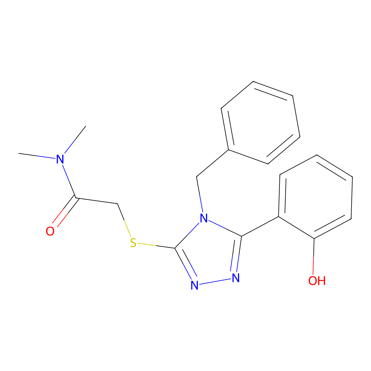 2-{[4-benzyl-5-(2-hydroxyphenyl)-4H-1,2,4-triazol-3-yl]sulfanyl}-N,N-dimethylacetamide molecular structure, CAS 540517-84-8