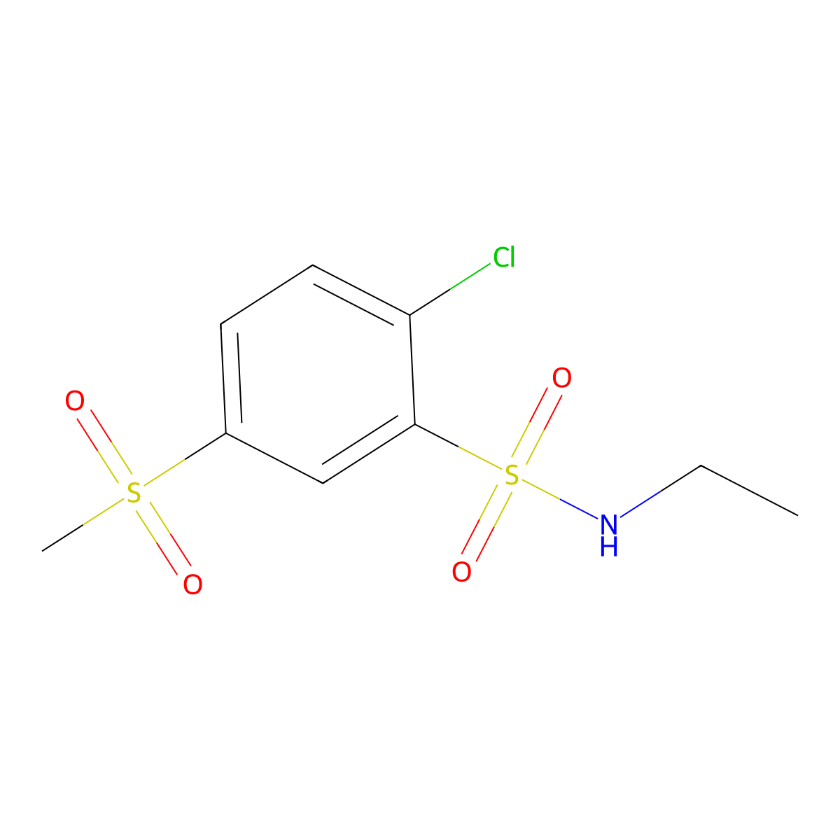 2-chloro-N-ethyl-5-methylsulfonylbenzenesulfonamide molecular structure, CAS 540517-91-7