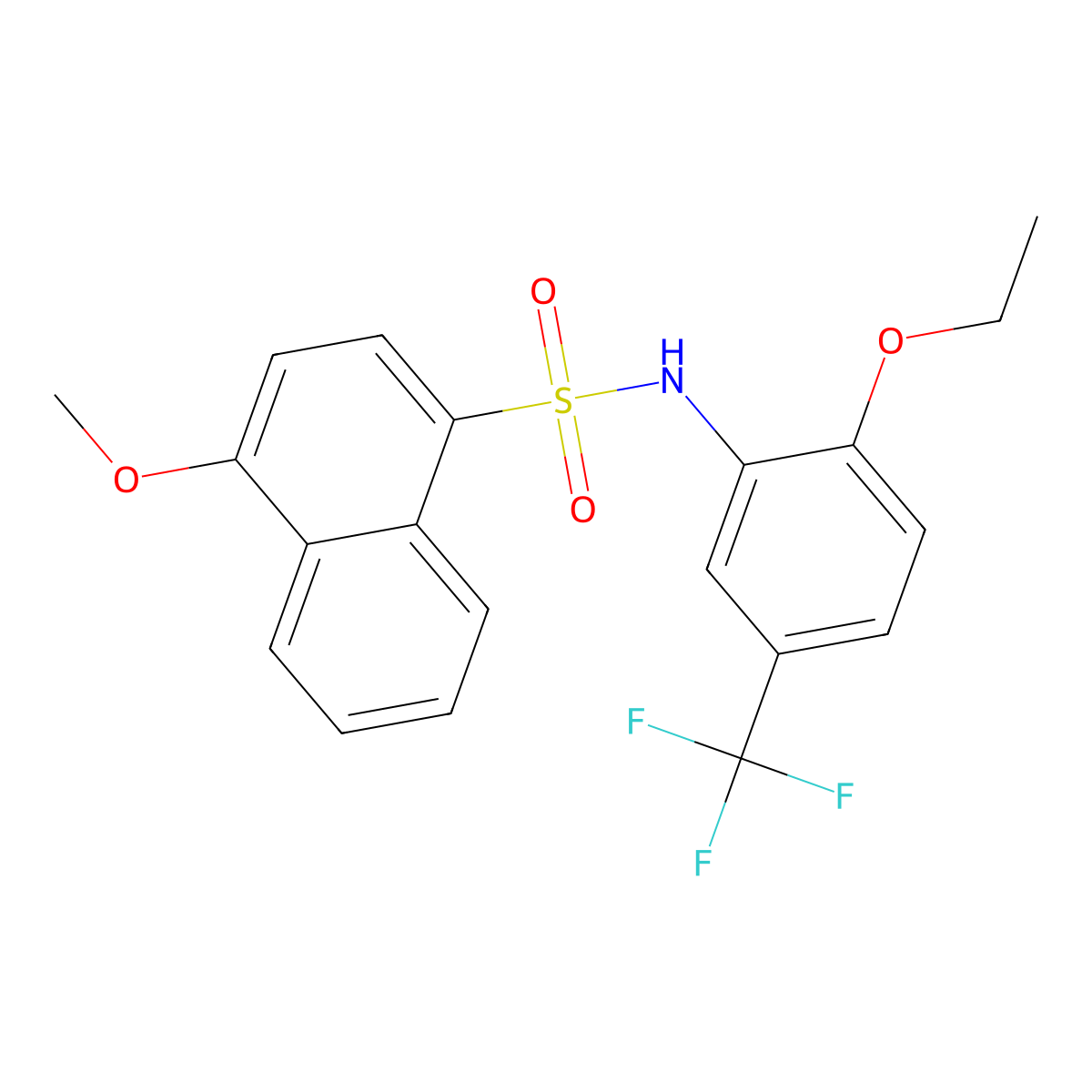 N-[2-ethoxy-5-(trifluoromethyl)phenyl]-4-methoxynaphthalene-1-sulfonamide molecular structure, CAS 540517-92-8