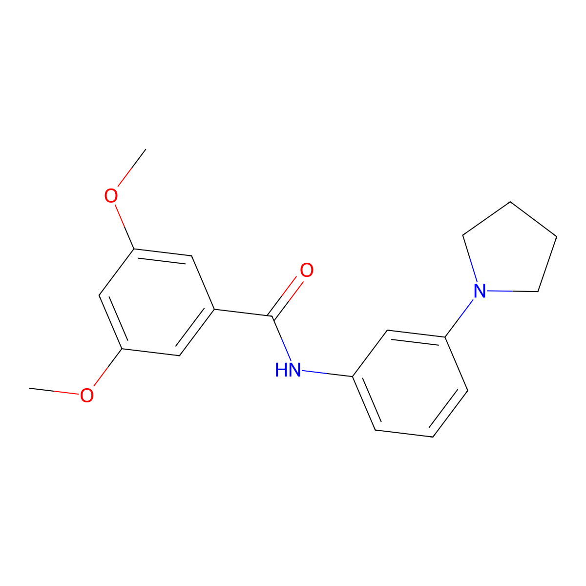 3,5-dimethoxy-N-(3-pyrrolidin-1-ylphenyl)benzamide molecular structure, CAS 540517-96-2