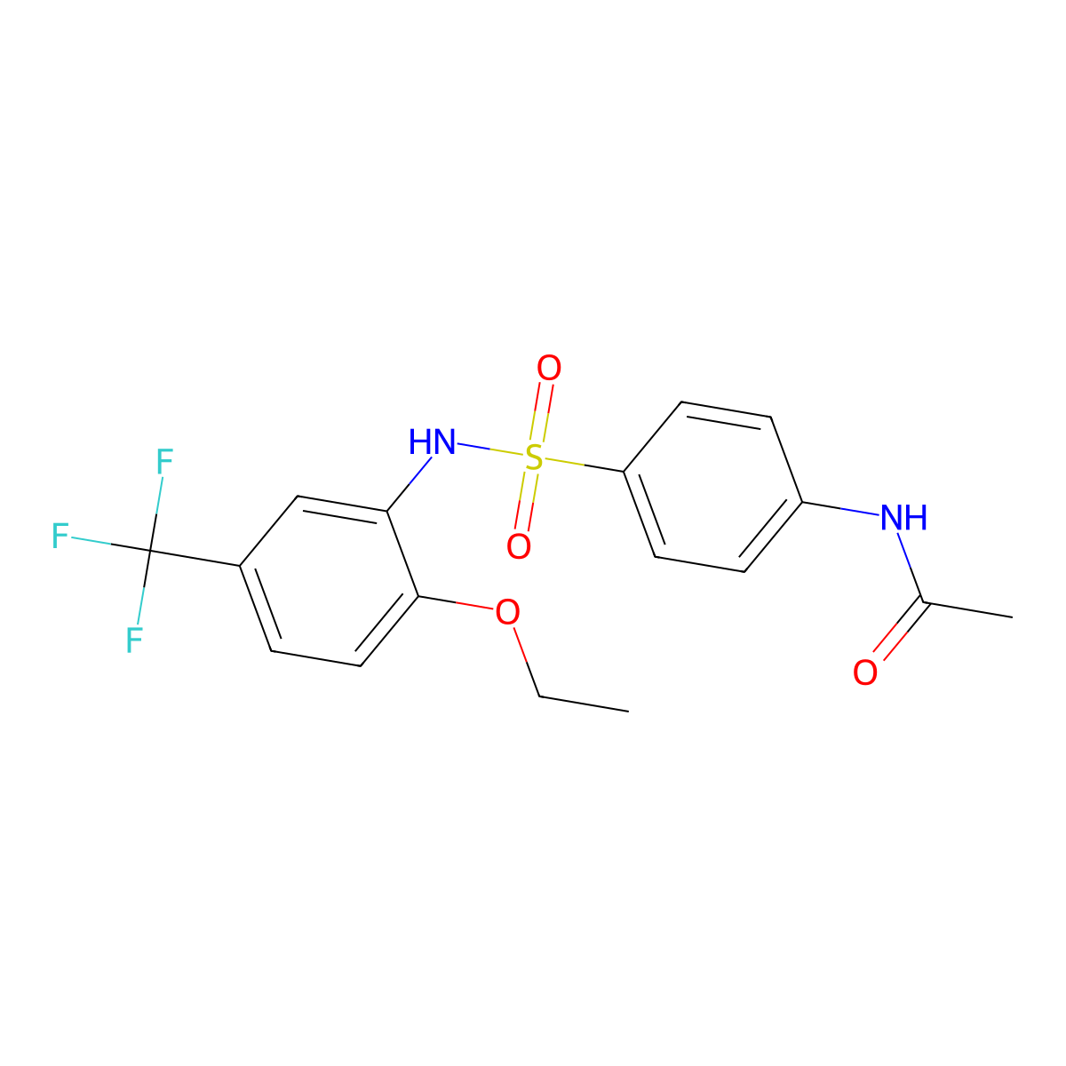 N-[4-[[2-ethoxy-5-(trifluoromethyl)phenyl]sulfamoyl]phenyl]acetamide molecular structure, CAS 540517-97-3