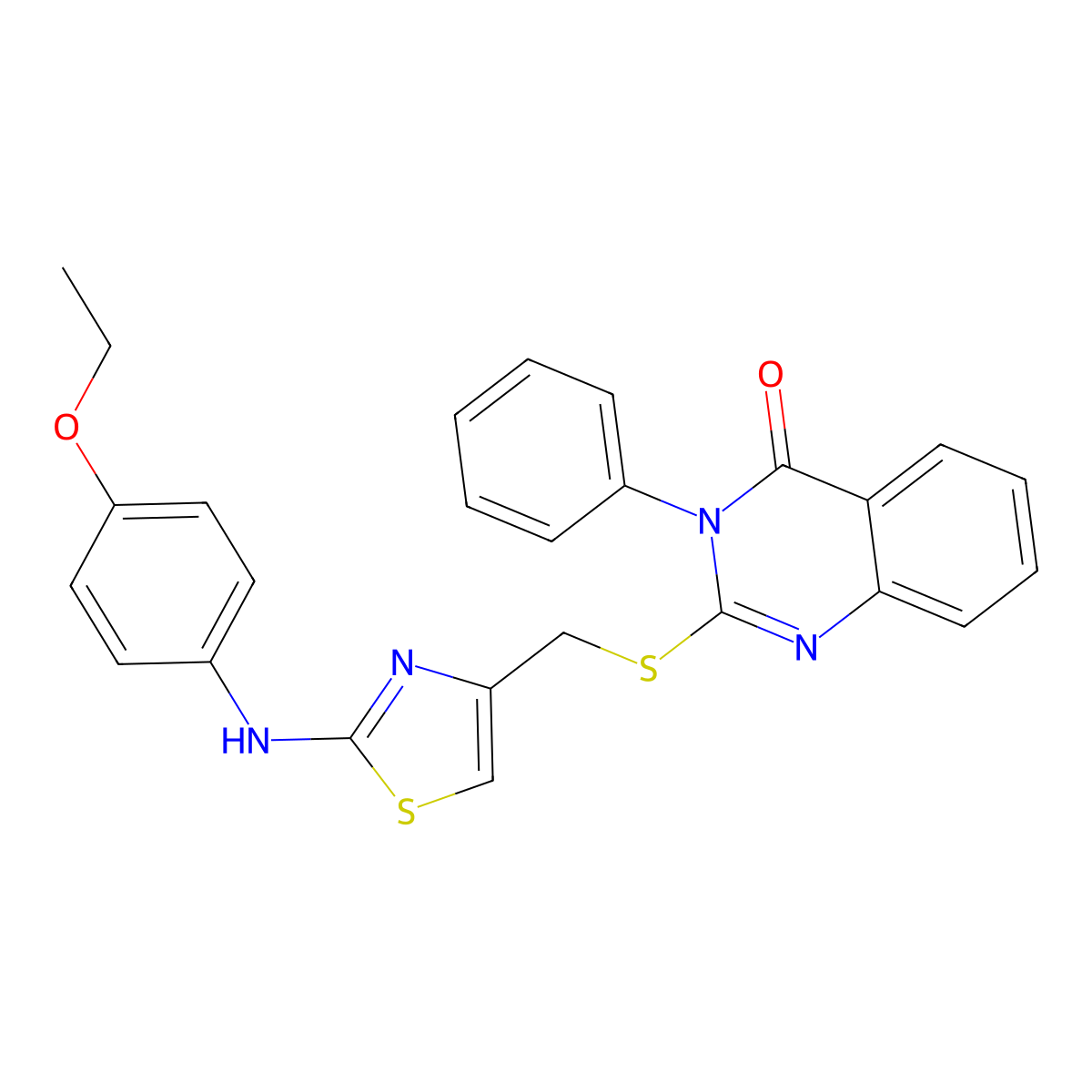 2-[[2-(4-Ethoxyanilino)-1,3-thiazol-4-yl]methylsulfanyl]-3-phenylquinazolin-4-one molecular structure, CAS 540518-06-7