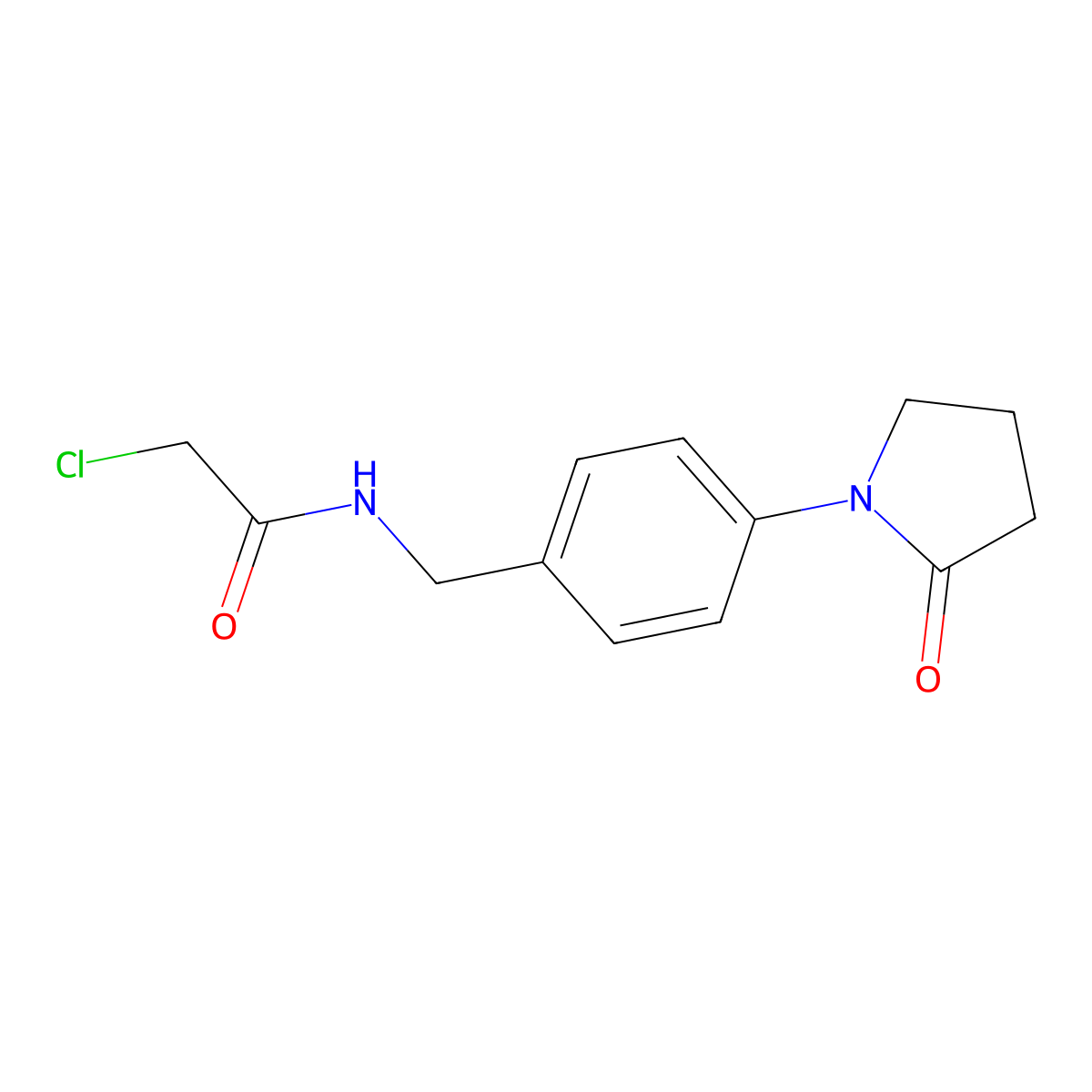 2-chloro-N-[4-(2-oxopyrrolidin-1-yl)benzyl]acetamide molecular structure, CAS 540518-40-9