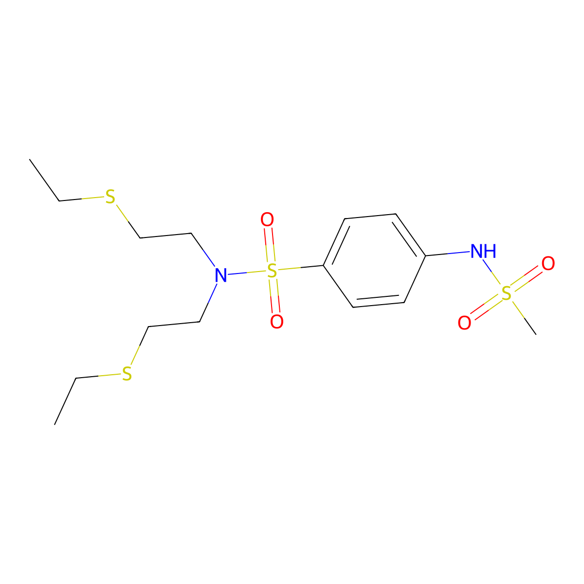 N,N-Bis(2-(ethylthio)ethyl)-4-((methylsulfonyl)amino)benzenesulfonamide molecular structure, CAS 540518-46-5