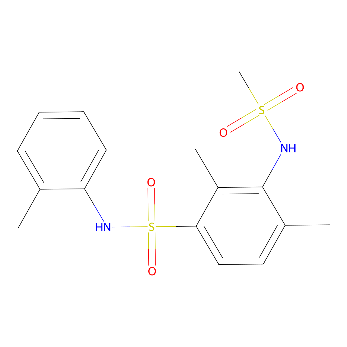 3-(methanesulfonamido)-2,4-dimethyl-N-(2-methylphenyl)benzenesulfonamide molecular structure, CAS 540518-48-7