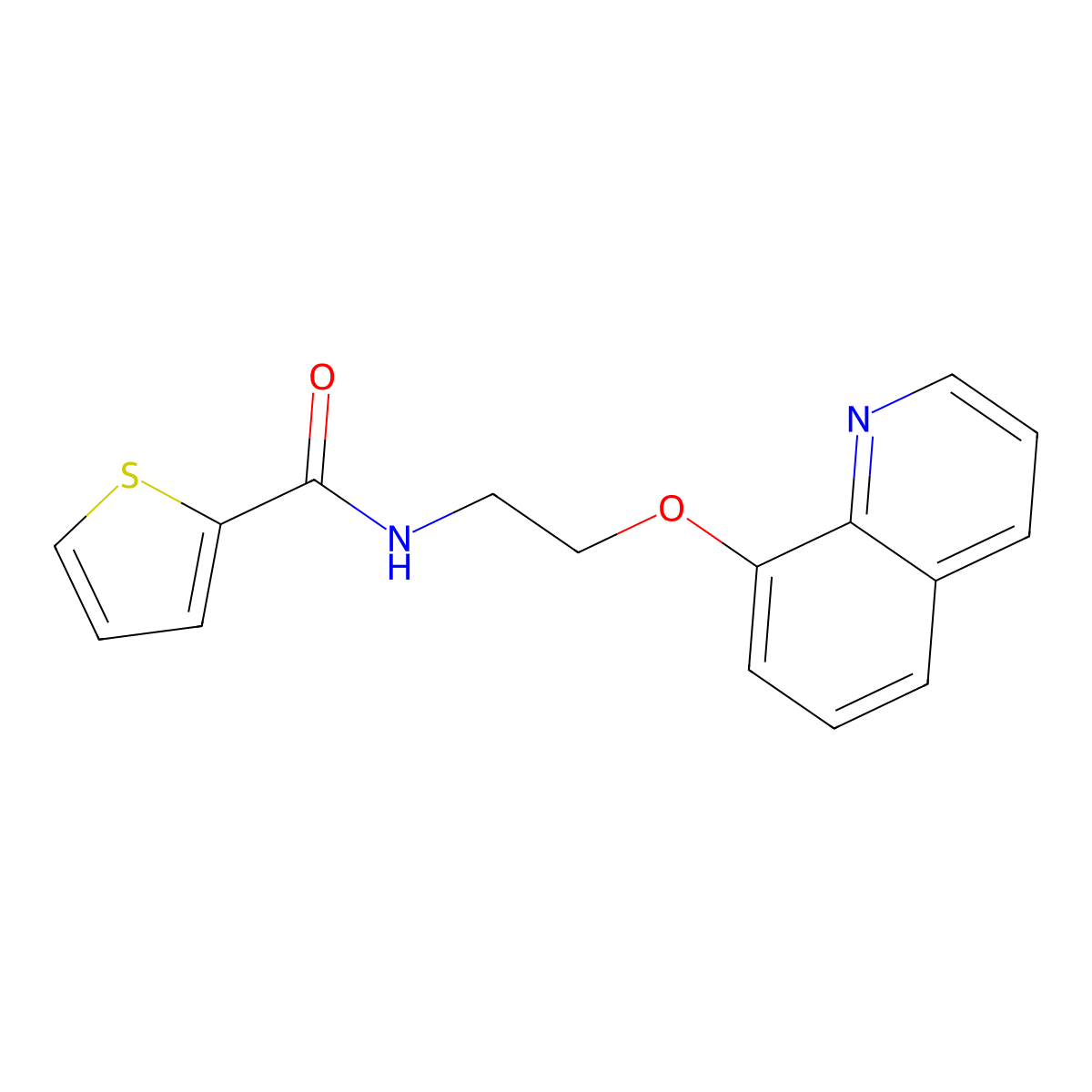 N-(2-quinolin-8-yloxyethyl)thiophene-2-carboxamide molecular structure, CAS 540518-50-1