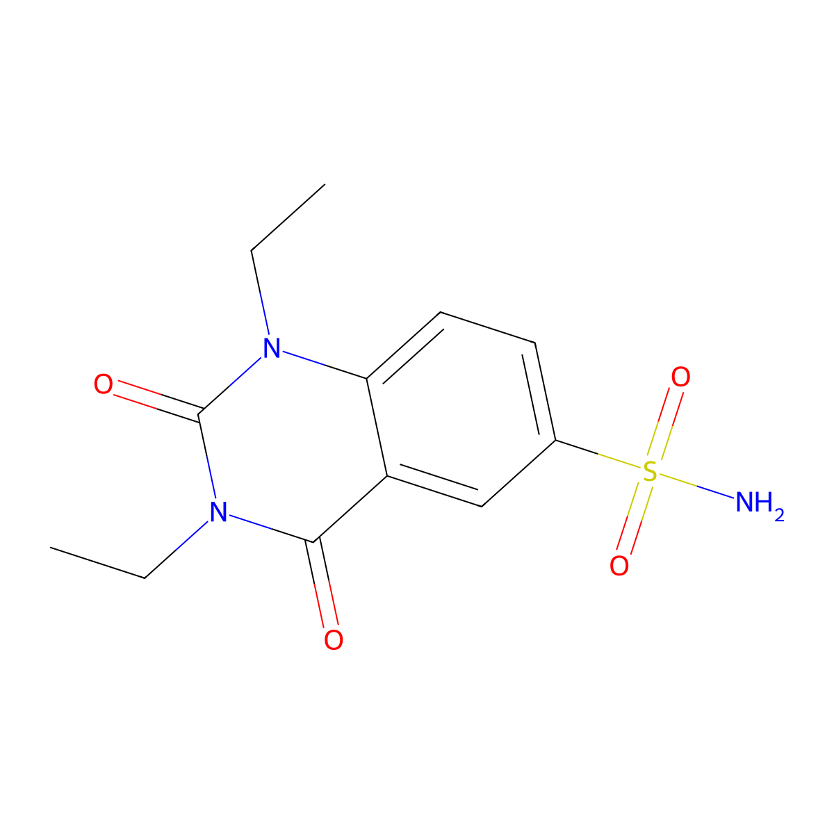 1,3-Diethyl-2,4-dioxoquinazoline-6-sulfonamide molecular structure, CAS 540518-53-4