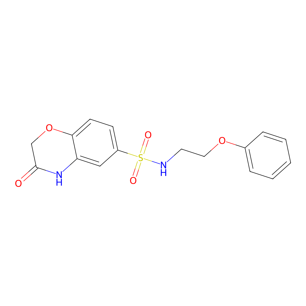 3-oxo-N-(2-phenoxyethyl)-4H-1,4-benzoxazine-6-sulfonamide molecular structure, CAS 540518-65-8