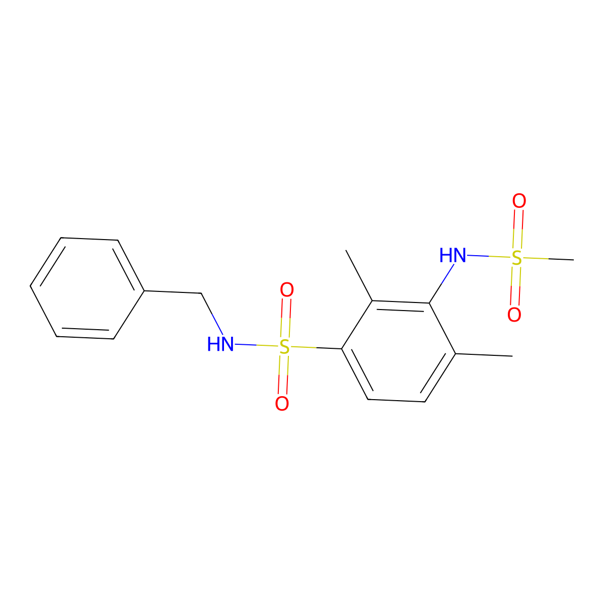 N-benzyl-2,4-dimethyl-3-[(methylsulfonyl)amino]benzenesulfonamide molecular structure, CAS 540518-68-1