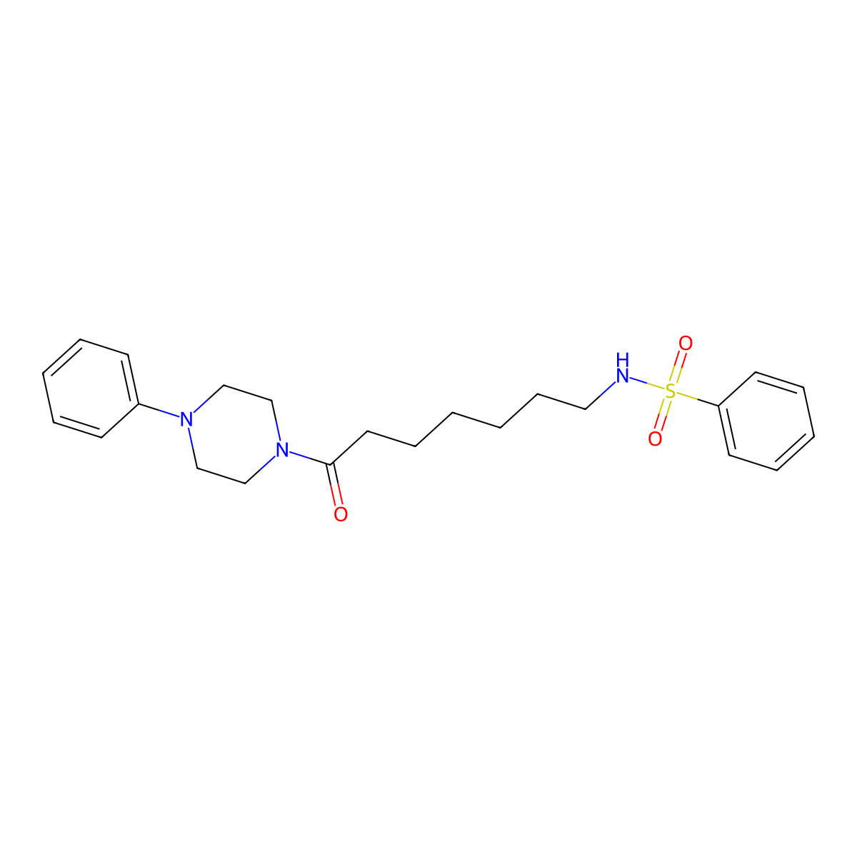 N-[7-oxo-7-(4-phenylpiperazin-1-yl)heptyl]benzenesulfonamide molecular structure, CAS 540518-69-2
