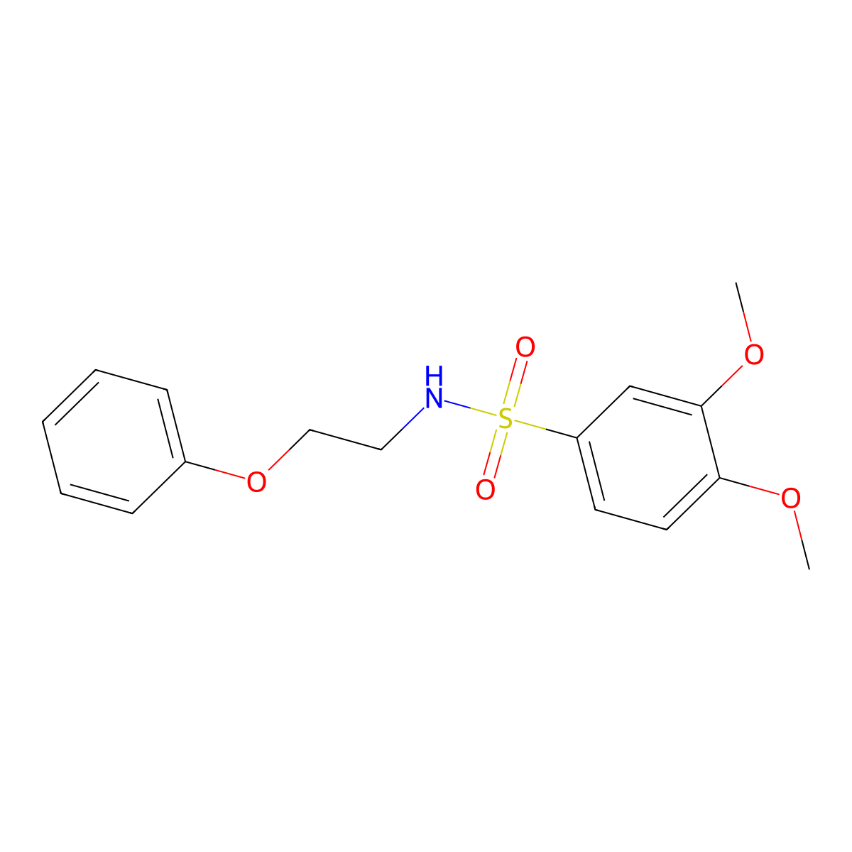 3,4-dimethoxy-N-(2-phenoxyethyl)benzenesulfonamide molecular structure, CAS 540518-94-3