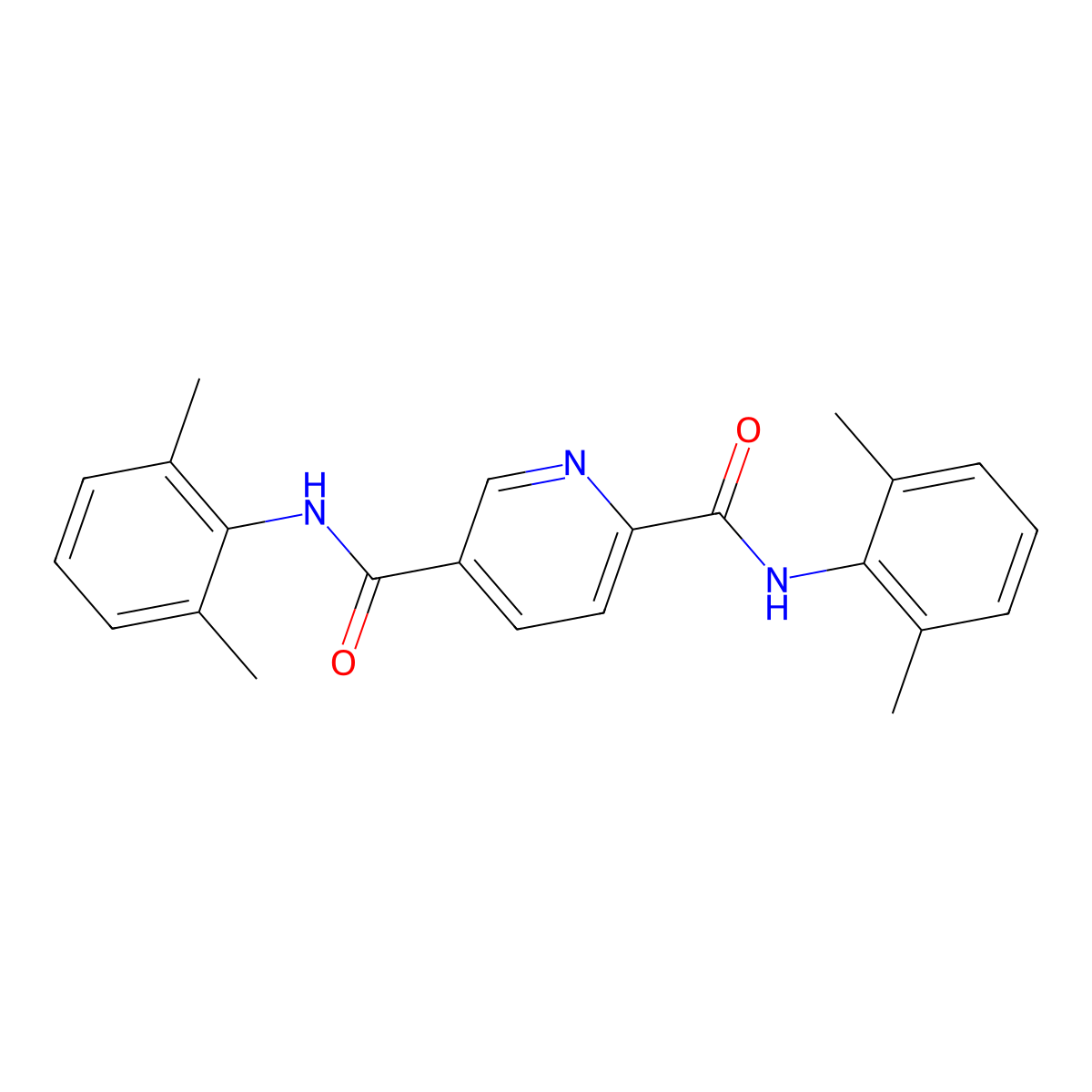 N,N'-bis(2,6-dimethylphenyl)pyridine-2,5-dicarboxamide molecular structure, CAS 540519-72-0