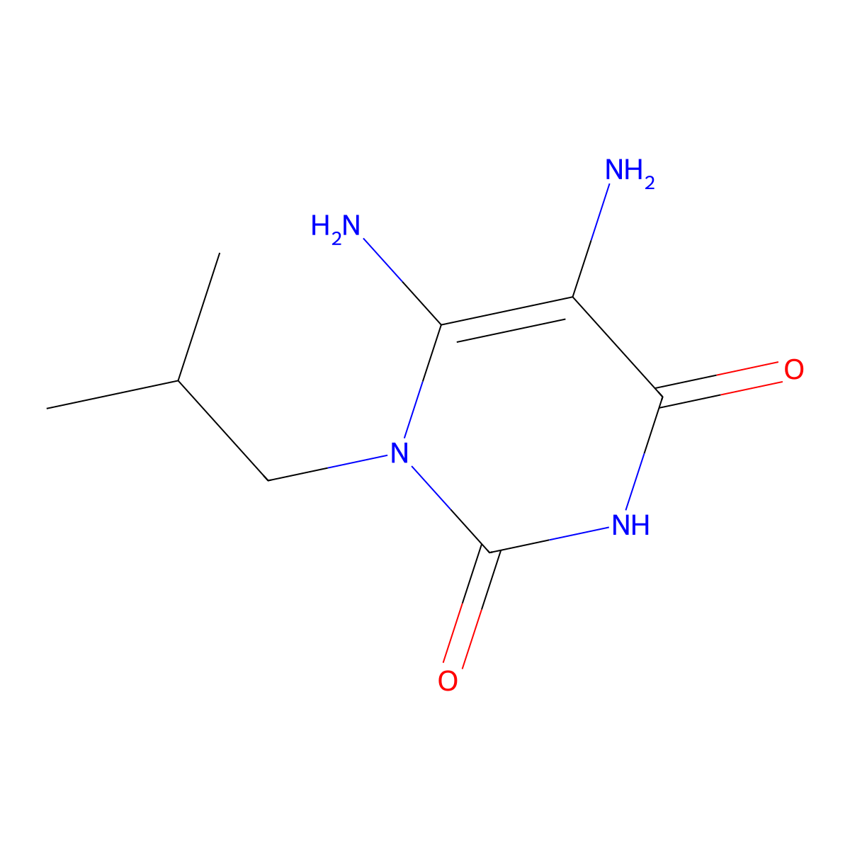 5,6-Diamino-1-(2-methylpropyl)-1,2,3,4-tetrahydropyrimidine-2,4-dione molecular structure, CAS 54052-62-9