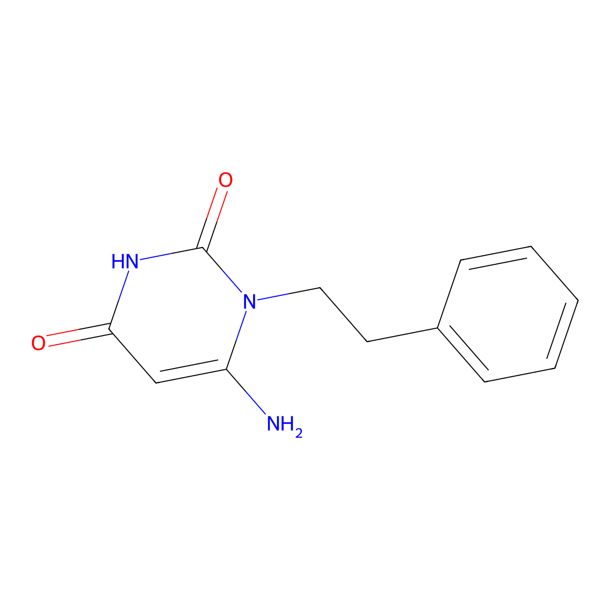 6-amino-1-(2-phenylethyl)pyrimidine-2,4(1H,3H)-dione molecular structure, CAS 54052-76-5