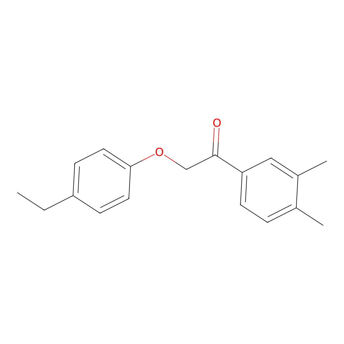 1-(3,4-Dimethylphenyl)-2-(4-ethylphenoxy)ethanone molecular structure, CAS 540520-45-4