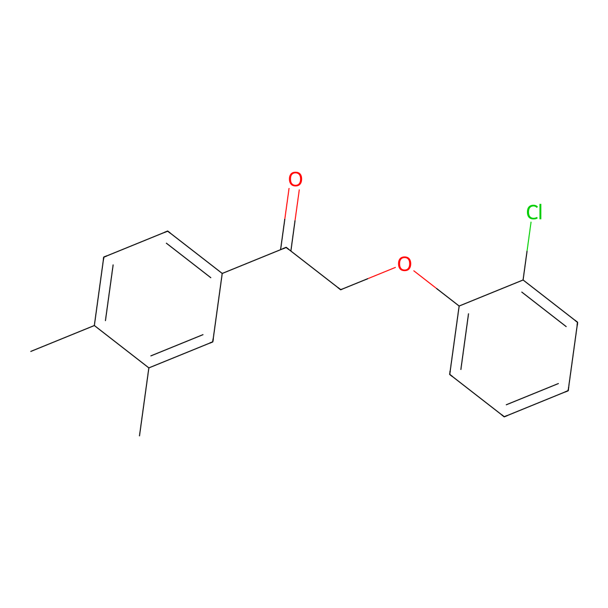 2-(2-Chlorophenoxy)-1-(3,4-dimethylphenyl)ethanone molecular structure, CAS 540520-51-2