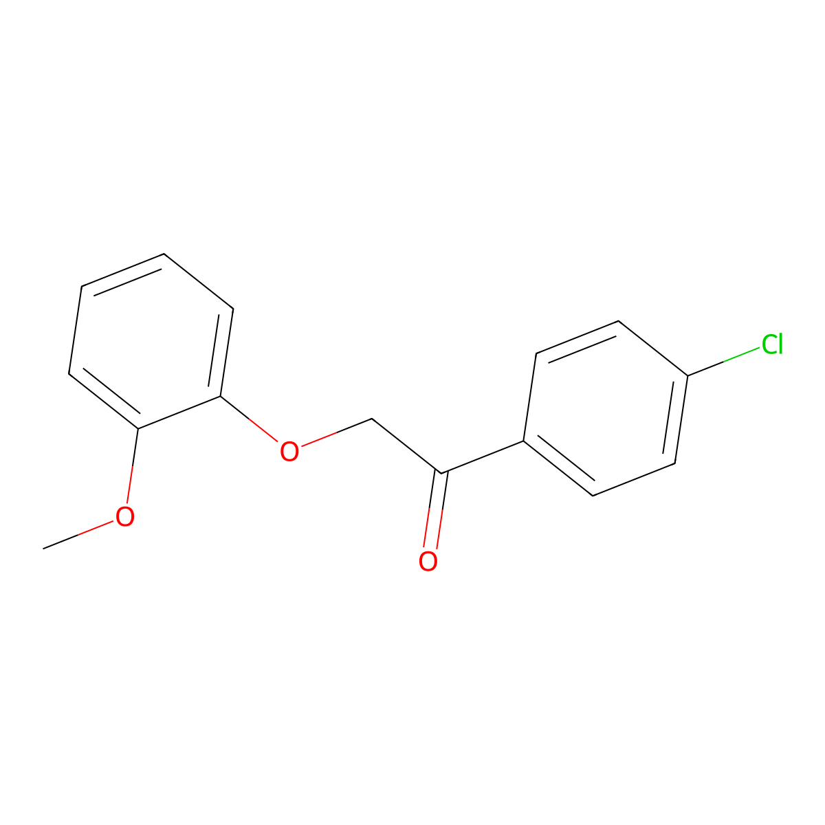 1-(4-Chlorophenyl)-2-(2-methoxyphenoxy)ethanone molecular structure, CAS 540520-55-6