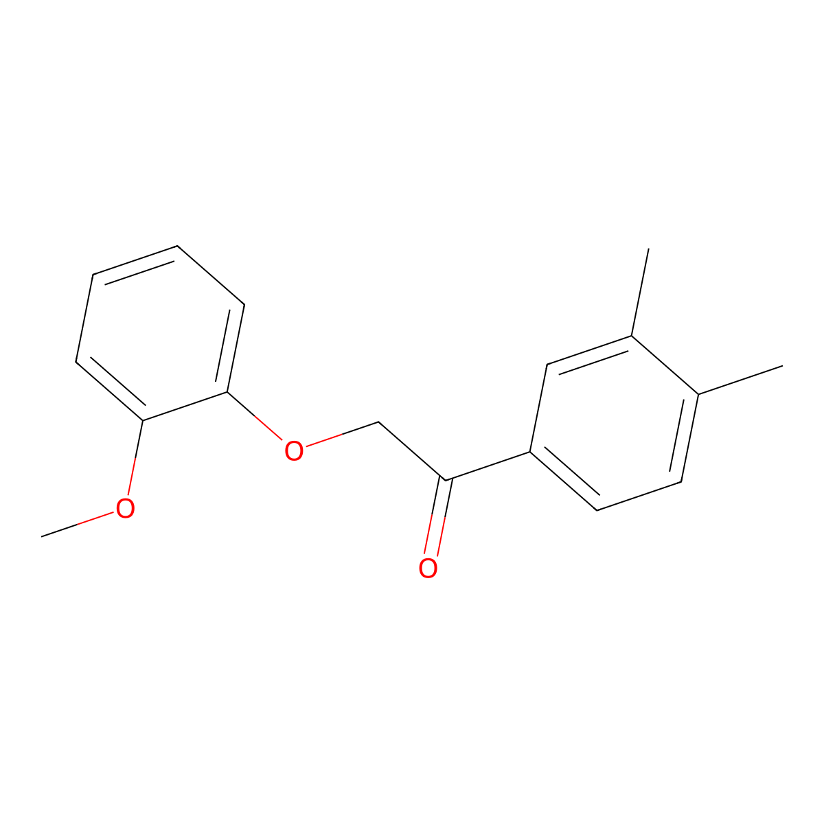 1-(3,4-Dimethylphenyl)-2-(2-methoxyphenoxy)ethanone molecular structure, CAS 540520-56-7