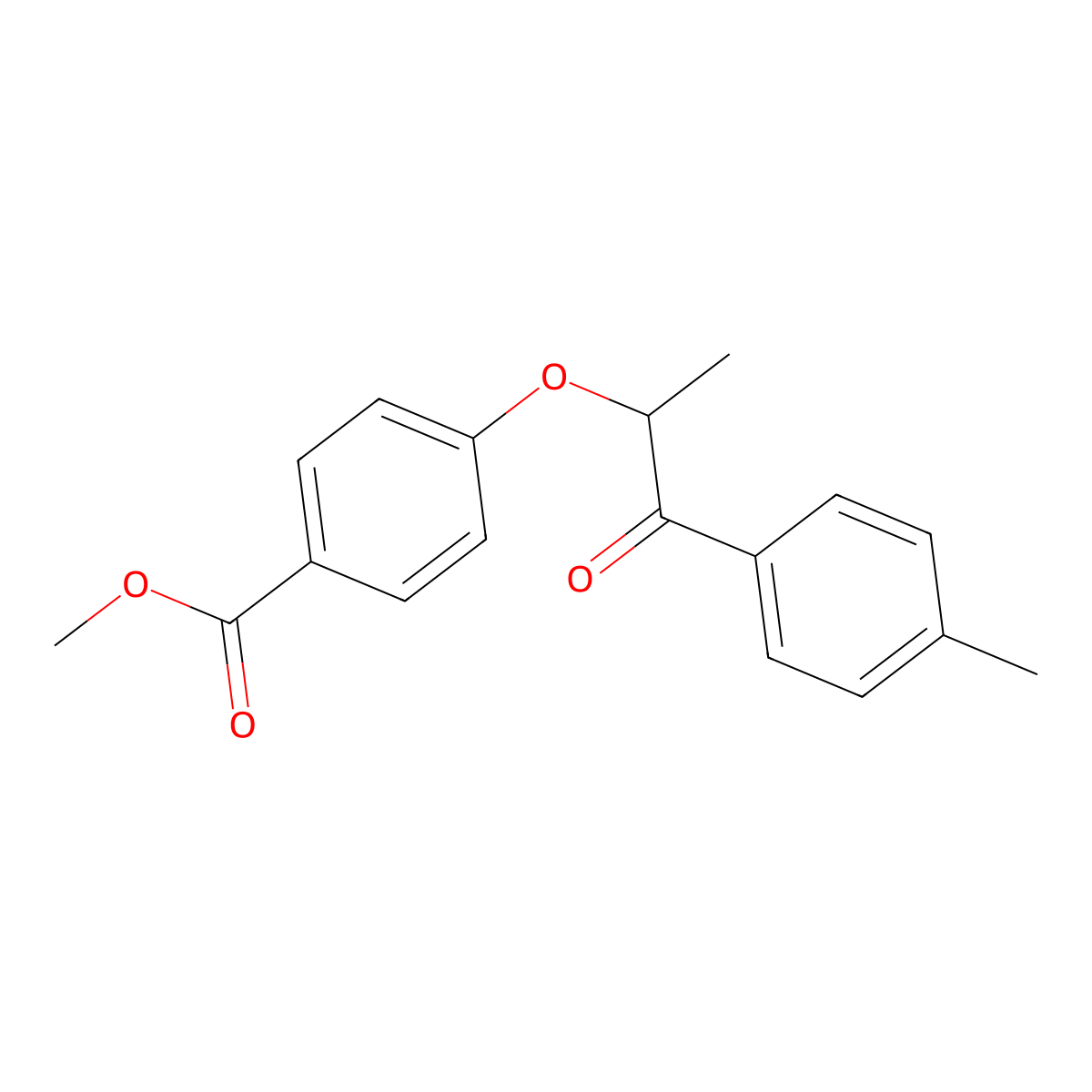 Methyl 4-[1-methyl-2-(4-methylphenyl)-2-oxoethoxy]benzoate molecular structure, CAS 540520-66-9